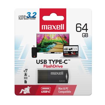 Pendrive Maxell USBTC Tipo C 64gb 3.2 Negro Maxell
