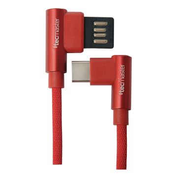 Cable Usb Tipo C Textil 90° Tecmaster Rojo Tecmaster