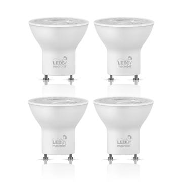 Pack 4 Ampolletas Led Macrotel GU10 5w 6500K Luz Fría Macrotel