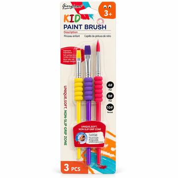 Set 3 Pinceles Infantiles Giorgione Mango Ergonómico 3+ Por Mayor Giorgione