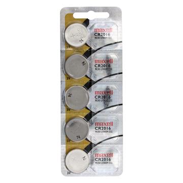 Pack 5 Pilas CR 2016 3v Maxell Tipo Botón Holograma Maxell