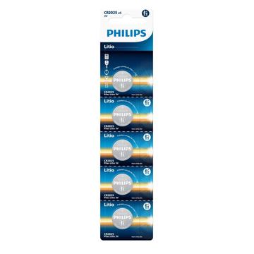 Pack 5 Pilas Cr2025 3v Tipo Botón Litio Philips 2025 Philips