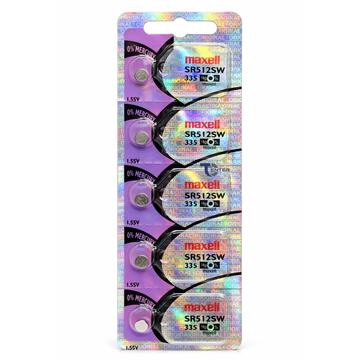 Pack 5 Pilas SR512SW (335) 1.55v Maxell Tipo Botón Holograma Maxell