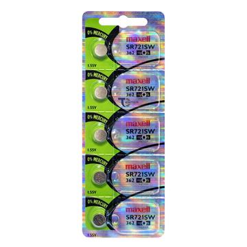Pack 5 Pilas SR721SW (362) 1.55v Maxell Tipo Botón Holograma Maxell
