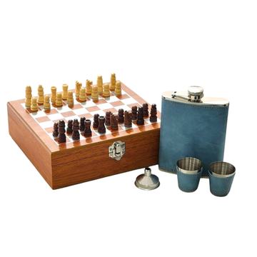 Set Juego de Ajedrez Con Petaca 8oz y 3 Accesorios 14145 OEM