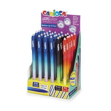 Expositor 30 Bolígrafos Borrables Carioca Azul Negro Rojo Por Mayor Carioca