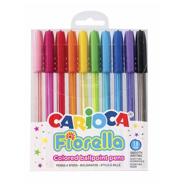 Bolígrafos Carioca Fiorella 10 Unidades Colores Surtidos Por Mayor Carioca