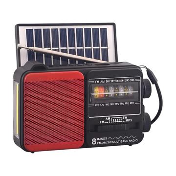 Radio Portátil Solar AM FM SW LED 15W TL653R Tecnolab Rojo Tecnolab