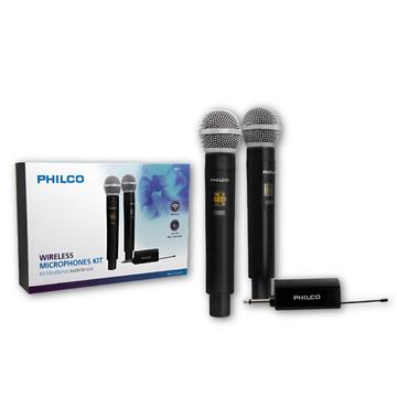 Kit Micrófonos Inalámbricos UHF Philco WM314 con Receptor Philco