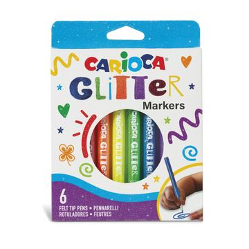 Marcadores con Glitter Carioca 6 Unidades Por Mayor Carioca