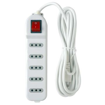 Alargador Electrico Macrotel 5 Mts 5 Pos Blanco Switch ME-071W5 Macrotel
