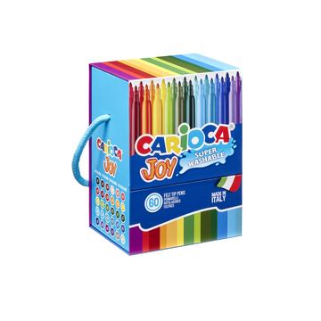 Plumones Carioca Joy 60 Unidades 30 Colores en Caja con Asa Por Mayor Carioca