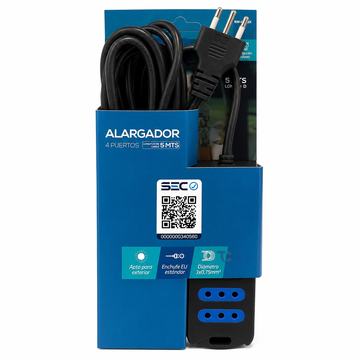 Alargador Eléctrico Raimax 5M 4 Pos RM0061BK Negro Raimax