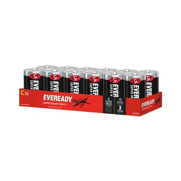 Pack 12 Pilas Carbón Zinc C 1.5V Mediana Eveready Eveready