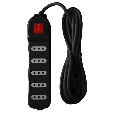 Alargador Electrico Macrotel 5 Mts 5 Pos Negro Switch ME-071B5 Macrotel