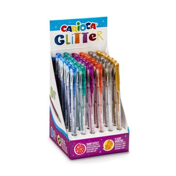 Expositor 36 Bolígrafos Gel con Glitter Carioca Por Mayor Carioca