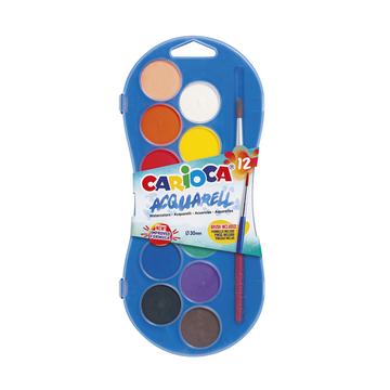 Acuarelas Carioca Acquarell 12 Colores Ø30 mm con Pincel Por Mayor Carioca