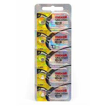 Pack 5 Pilas SR421SW (348) 1.55v Maxell Tipo Botón Holograma Maxell