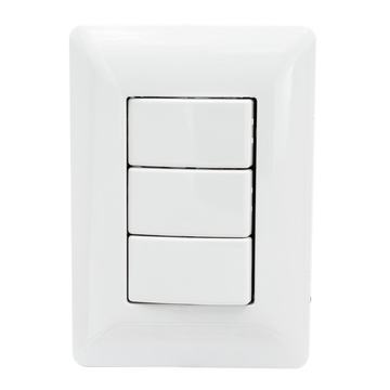 Interruptor Triple Pared Muro 250v 10a Philco Blanco Philco