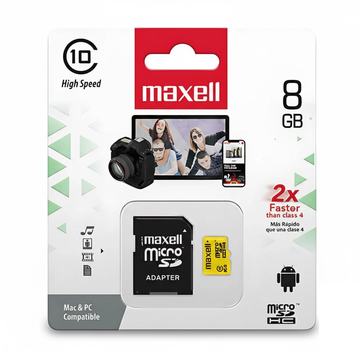 Tarjeta Micro SD Maxell 8GB CLASE 10 Maxell