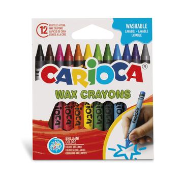Crayones de Cera Carioca 12 Unidades Lavables Por Mayor Carioca