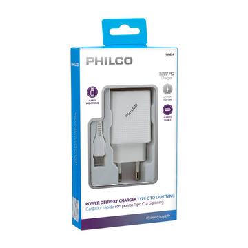 Cargador Philco Rapido PD 18W USB-C a Lightning Philco