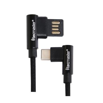 Cable Usb Tipo C Textil 90° Tecmaster Negro Tecmaster