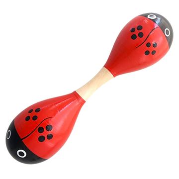 Maraca Doble Martillo de Madera Sonajera Niños Roja 55503 OEM