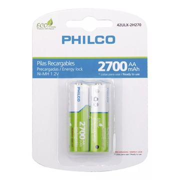 Pack 2 Pilas Recargables AA Philco 2700mha Philco
