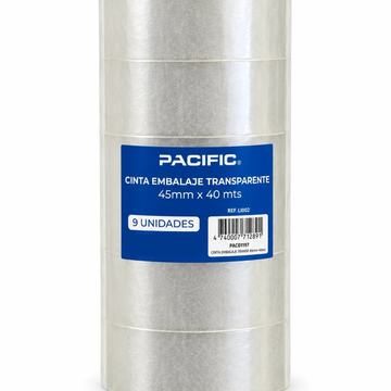 Pack 9 Cintas de Embalaje Transparente Pacific 45mm x 40m Pacific