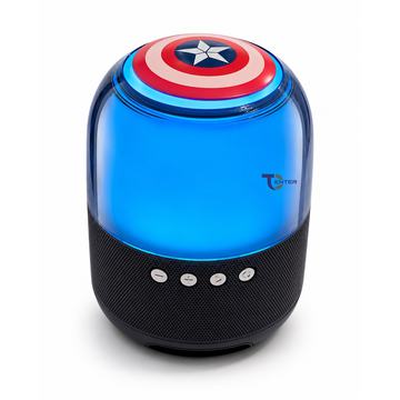 Parlante Portátil Inalámbrico Bt QS-S1 Marvel Capitán América LED Marvel