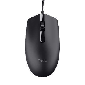 Mouse Óptico Con Cable USB Ambidiestro Basi Trust Negro Trust