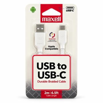 Cable Trenzado USB-A a USB-C Maxell BRACW-2M 2 m Blanco Maxell