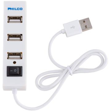 Mini Hub USB 2.0 Philco Blanco 4p Philco