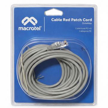 Cable de Red Macrotel 5 mt Patch Cord UTP Cat 5E MC-2006 Macrotel