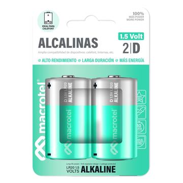 Pack 2 Pilas Alcalina D 1.5v Macrotel Macrotel
