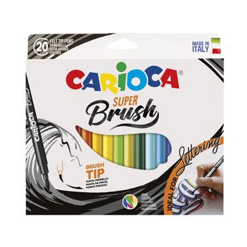 Plumones Carioca Super Brush 20 Unidades Punta Pincel Por Mayor Carioca