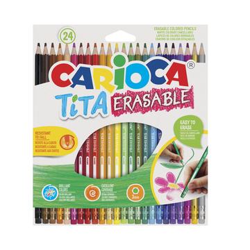 Lápices de Colores Borrables Carioca Tita 24 Unidades Por Mayor Carioca