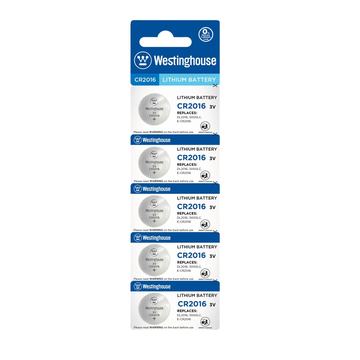 Pack 5 Pilas Cr2016 Tipo Botón Westinghouse Westinghouse
