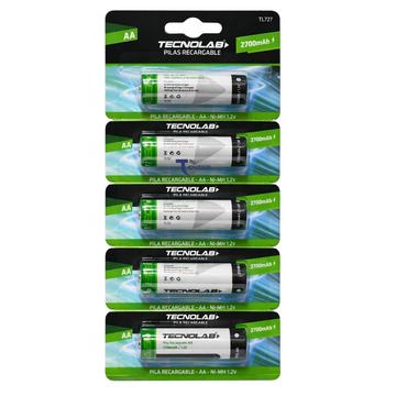 Pack 5 Pilas Recargables AA Tecnolab 2700mha TL727 Tecnolab