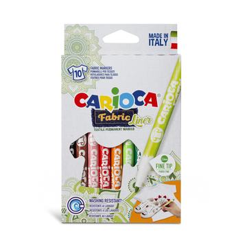 Plumones para Tela Carioca Fabric Liner x10 Punta Fina Por Mayor Carioca