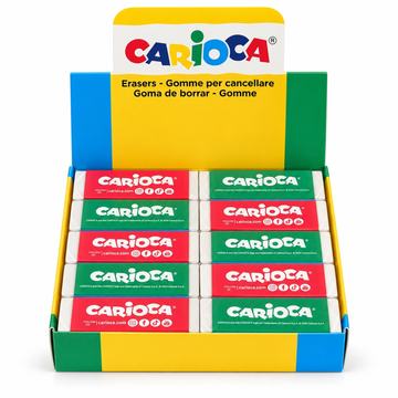 Expositor 20 Gomas de Borrar Rectangulares Carioca Por Mayor Carioca