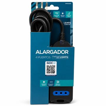 Alargador Raimax 4 Pos 1,5M RM0062BK Negro Raimax