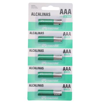 Pack 5 Pilas Alcalinas AAA Prepicadas 1.5 Volt Macrotel Macrotel