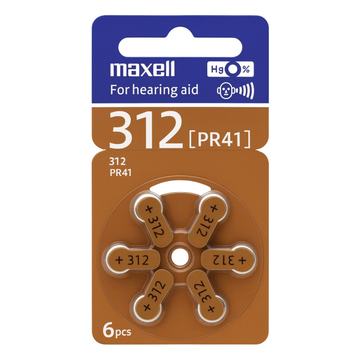 Pack 6 Pilas Para Audífonos Maxell 312 Auditivas Maxell