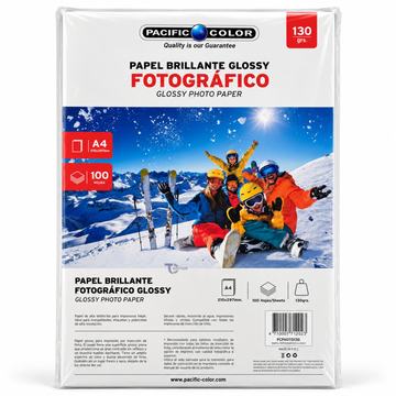 Papel Fotográfico Glossy Pacific Color A4 130gr 100 Hojas Por Mayor Pacific Color
