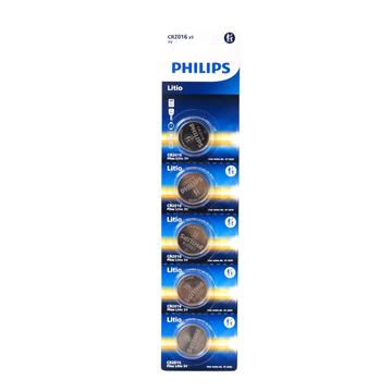 Pack 5 Pilas Cr2016 Tipo Botón Litio 3v Philips 2016 Philips