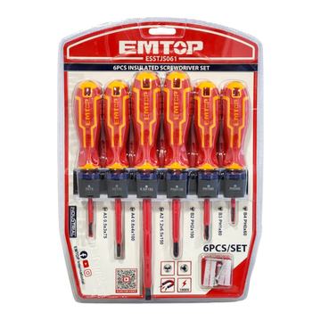 Kit 6 Destornilladores Aislados 1000v Emtop ESSTJS061 Emtop