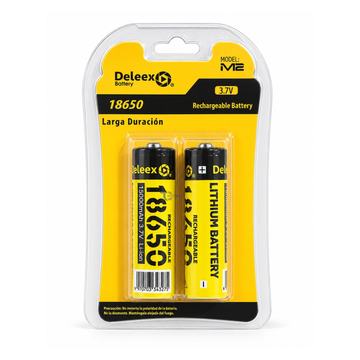 Pack 2 Baterías Deleex 18650 3,7V Punta M2