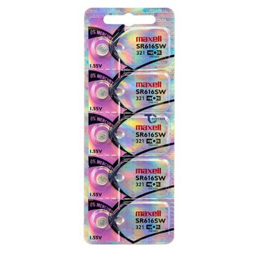 Pack 5 Pilas SR616SW (321) 1.55v Maxell Tipo Botón Holograma Maxell